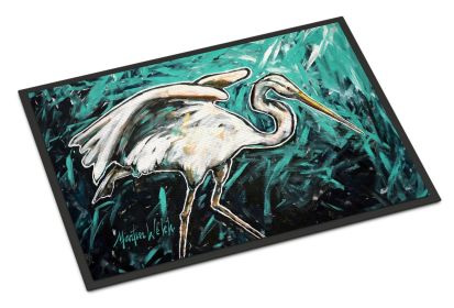 Heron Stretch Doormat Front Door Mat Indoor Outdoor Rugs for Entryway, Non Slip Washable Low Pile, 24H X 36W