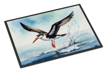 Black Skimmer Doormat Front Door Mat Indoor Outdoor Rugs for Entryway, Non Slip Washable Low Pile, 24H X 36W