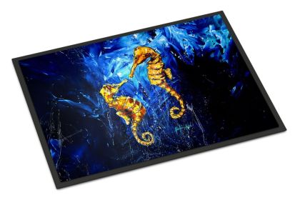Seahorses Two To Tango Doormat Front Door Mat Indoor Outdoor Rugs for Entryway, Non Slip Washable Low Pile, 24H X 36W