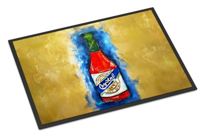 Hot Sauce Crystal Blue Doormat Front Door Mat Indoor Outdoor Rugs for Entryway, Non Slip Washable Low Pile, 24H X 36W