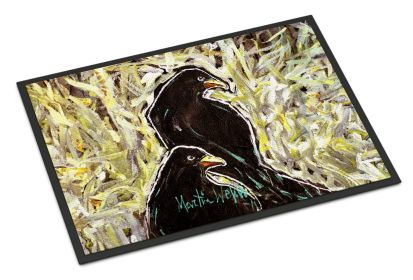 Crows Matt and Chester Doormat Front Door Mat Indoor Outdoor Rugs for Entryway, Non Slip Washable Low Pile, 24H X 36W